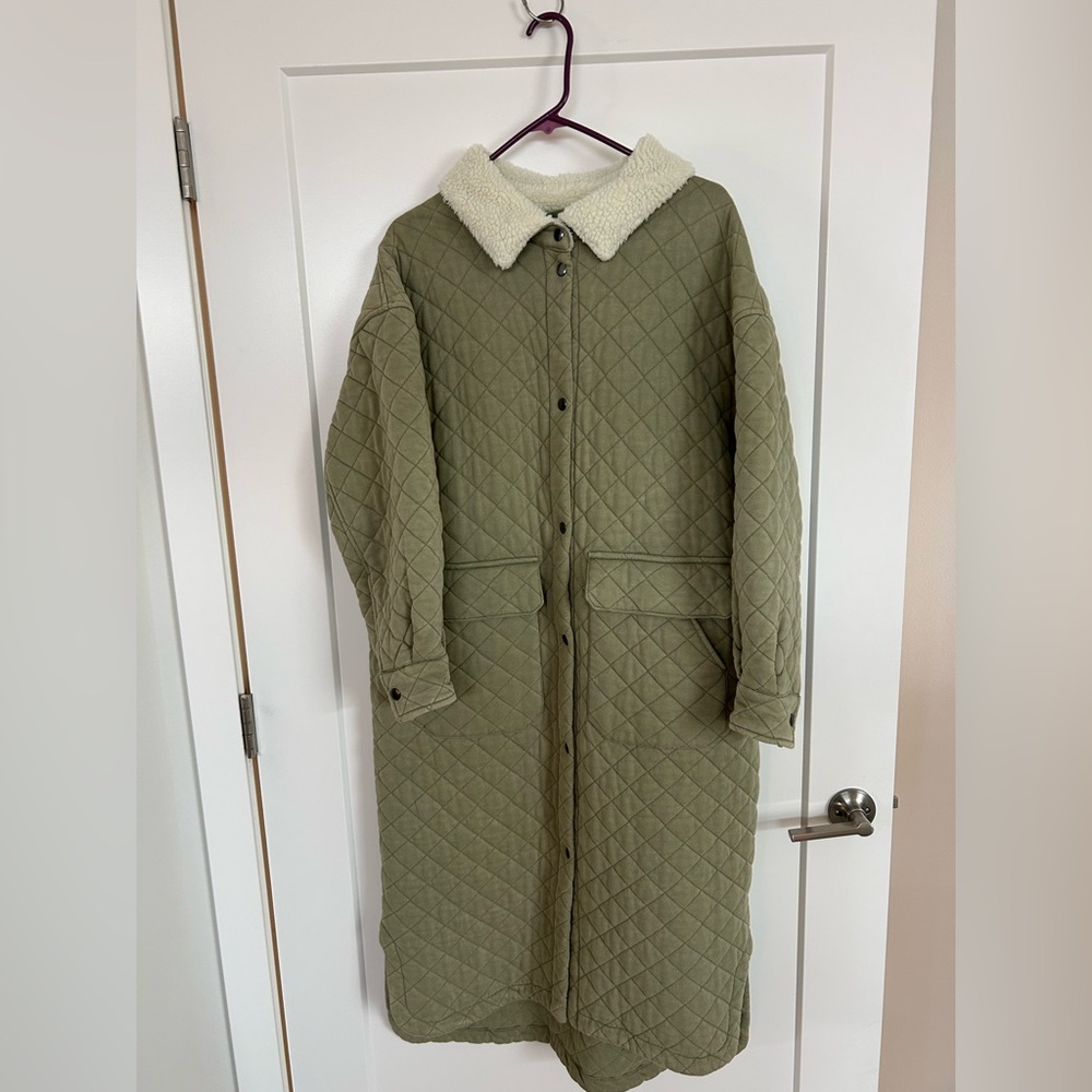 Quilted Longline Cotton Jacket